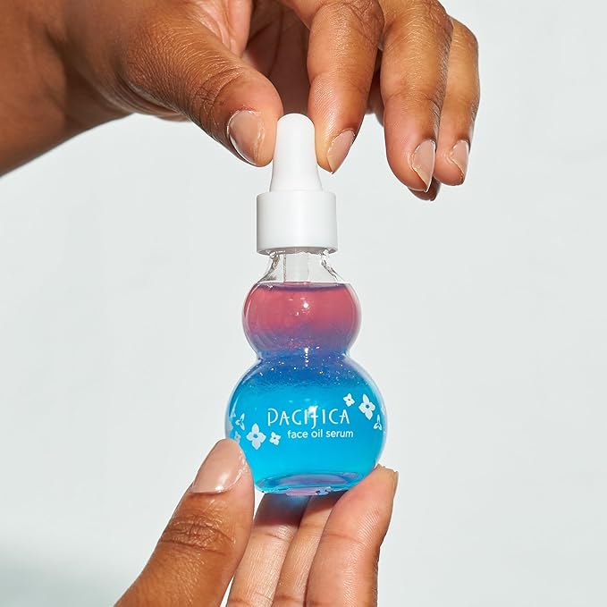 Pacifica Face Oil Serum - Flower Fix Bi-Phase Hydrating Skin Barrier - w/Hyaluronic Acid & Natural Botanical Ingredients - for Dry Sensitive Skin Vegan & Cruelty-Free Dermatologist Approved-VivaGrace Women