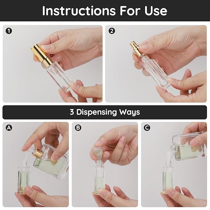 Segbeauty Perfume Travel Refillable, 5pcs 0.34 oz Portable Perfume Bottle, Empty Glass Sprayer Perfume Replacement Bottles for Travel Scent Toiletries Pump Bottle-VivaGrace Women