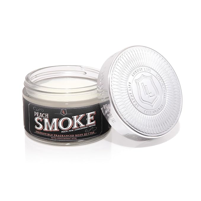 LUXURY LIFE BUTTER - Irresistibly Scented Body Butter with Hyaluronic Acid for Ultimate Moisture. Luxurious Natural Fragrance. Hydrates for a Non-Greasy Glamorous Glow, Peach Smoke, 5 oz.-VivaGrace Women
