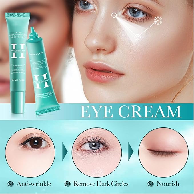 2 PCS Hyaluronic Acid Repair Eye Cream for Dark Circles,Bags Under and Puffiness,Eye Wrinkle Firming Cream Moisturise Repairing Thghten Eye Skin Care-VivaGrace Women