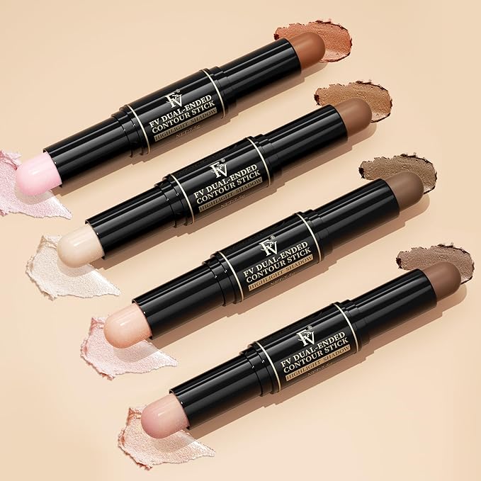 FV Cool Toned Contour Stick, Double-ended Contour and Highlighter Stick, Long Lasting & Lightweight Contour Stick Makeup with Natural Finish, Waterproof and Creamy Texture for Face Shaping, 01-VivaGrace Women
