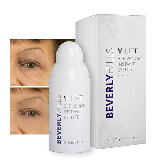 Beverly Hills V-Lift Instant Eye Lift and Eye Tuck Bee Venom Serum for Puffy Eyes, Dark Circles, Wrinkles, and Under Eye Bags Treatment for Women and Men | 30mL (120 Day Supply)-VivaGrace Women