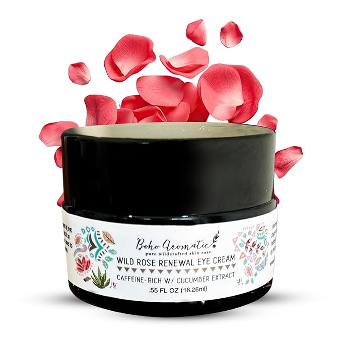 Wild Rose Renewal Eye Cream, Under Eye Cream, Natural Eye Cream for dark circles and fine lines, Green Beauty Product for under Eye area, Natural Skin Care .55 FL OZ (16.26ml)-VivaGrace Women