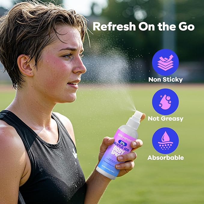 Salicylic Acid Spray (5.07 Fl Oz), 2% Salicylic Acid Body Spray, Body Acne Treatment for Bacne, Blackheads & Blemishes, Back & Chest Acne Spray for Face & Body, 360° Mist for All Skin Types-VivaGrace Women