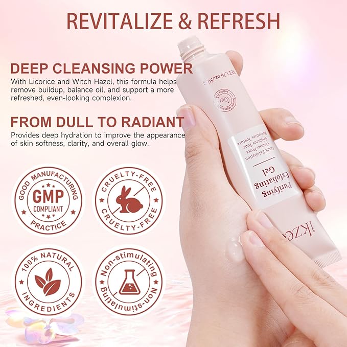 Purifying Exfoliating Gel, Gentle Facial Exfoliator Cleanser, Natural Hydrating Peeling Gel for Face & Body, Deep Cleansing & Moisturizing for All Skin Types, Sensitive Skin Safe