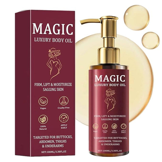 Magic Body Firming Oil, Luxury Body Oil for Crepe Skin, Tightening & Hydrating Body Oil After Shower with Vitamin E and Rosehip, Non-Greasy Body Serum Oil for Thighs, Arms, Chest, 100ML / 3.38 Fl Oz-VivaGrace Women