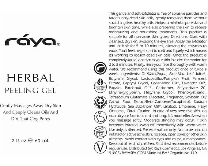 RAYA Herbal Facial Peeling Gel (110) | Gentle and Soft Exfoliator for Oily Skin | Helps Minimize Pores and Brighten Complexion-VivaGrace Women