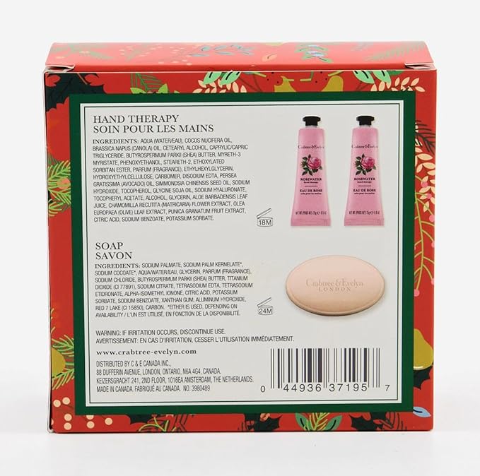 Crabtree & Evelyn Rosewater Bar Soap & Hand Therapy Gift Set-VivaGrace Women
