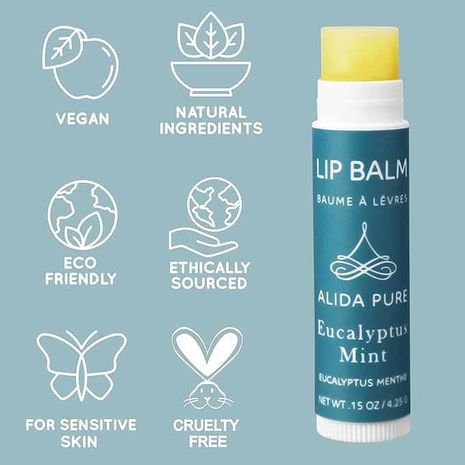 Fruit Mint Lip Balm Collection, Vegan Lip Balm Set, Bees Wax Free, Coconut Oil Free, Avocado Oil, Organic Jojoba Oil, Vitamin E, Natural Moisturizer For Dry Cracked Lips, 3 Tube Set-VivaGrace Women