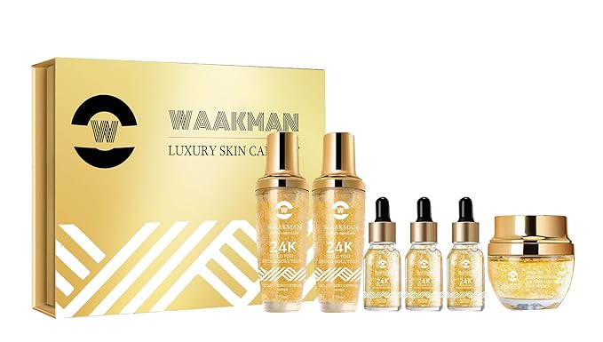 Luxury 24K Gold Moisturizing, Nourishing, Anti-Aging Moisturizer, Toner, Facial Cream & Serum Skincare Set-VivaGrace Women