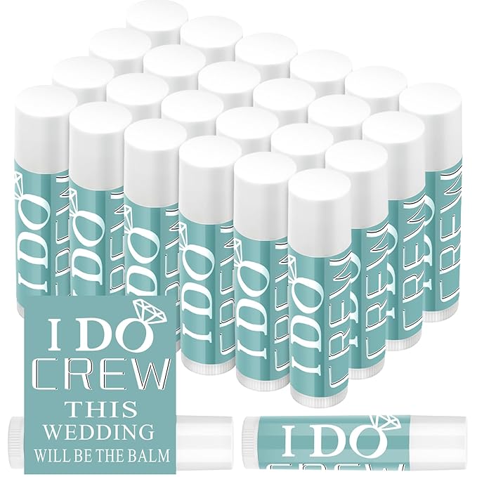 24 Pcs Bachelorette Lip Balm I Do Crew Wedding Party Gifts Bachelorette Lip Balm Gift Wedding Favors for Bachelorette Wedding Party Guest Supplies (Green)-VivaGrace Women