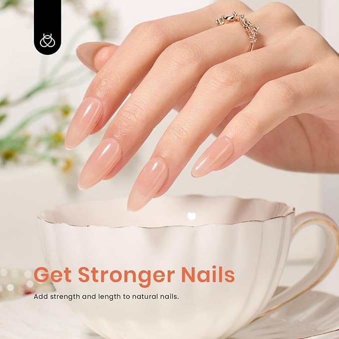 Beetles Builder Gel 7 in 1 Strengthener Gel Nail Polish Nude Color Jelly Beige for Nail Apex and Extension Cover Building Nail Salon DIY Manicure Design-VivaGrace Women