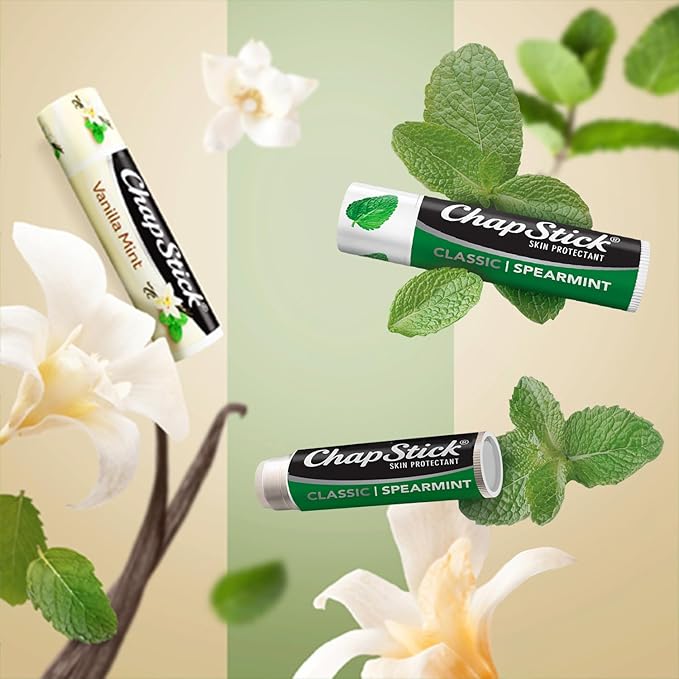 ChapStick Lip Balm, Mint Favorites (Vanilla Mint, Minty Delight, and Peppermint) + 2 Classic Spearmint, 0.15 Oz Ea (5 Piece Set)-VivaGrace Women