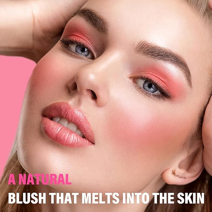 Boobeen Matte Blush Palette for Cheek, Pink Blush Cream, High Pigment Blush, Blendable Face Blusher for Confident Natural Makeup-VivaGrace Women