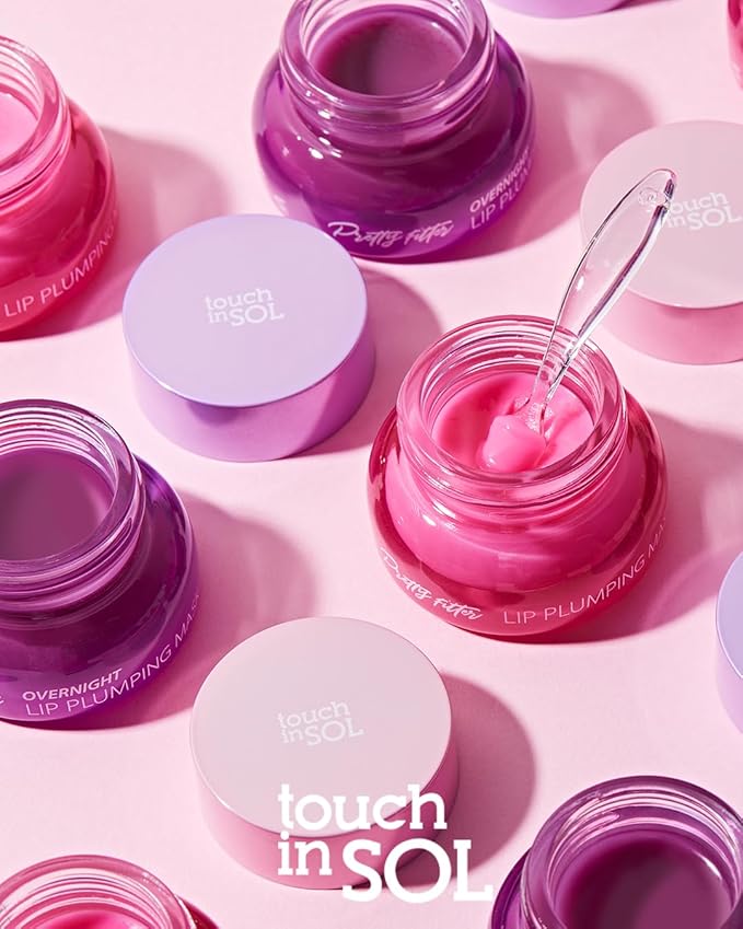 TOUCH IN SOL Pretty Filter Lip Plumping Mask - Lip Volumizing and Moisturizing with Shea Butter, Korean Skincare - Hydrating, Lip Repair, Lip Plumps, Raspberry Scent-VivaGrace Women