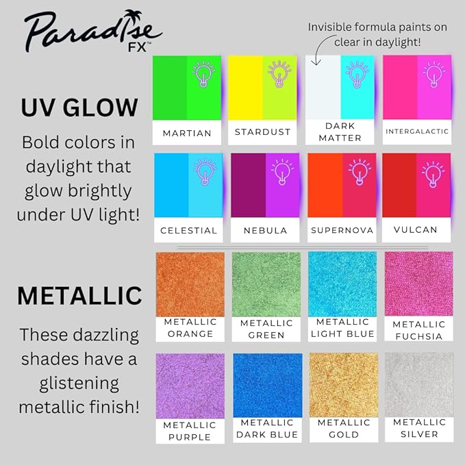 Mehron Paradise FX Metallics – Metallic Fuchsia 1.4 oz | Professional Water Activated Shimmering Metallic Paint for Raves, Costumes, Special Effects, Halloween, Stage, Screen, Theater & Cosplay FX-VivaGrace Women