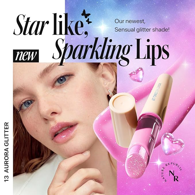 Nature Republic HONEY MELTING LIP 13-14 GLITTER (AURORA GLITTER)-VivaGrace Women