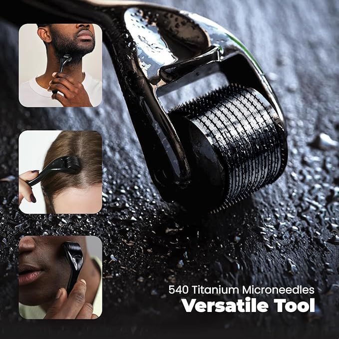 ROSELYNBOUTIQUE Derma Roller for Hair Beard Facial Skin Face 540 Titanium Microneedle - At-Home Beauty Instrument - Holiday Gift for Men Women-VivaGrace Women
