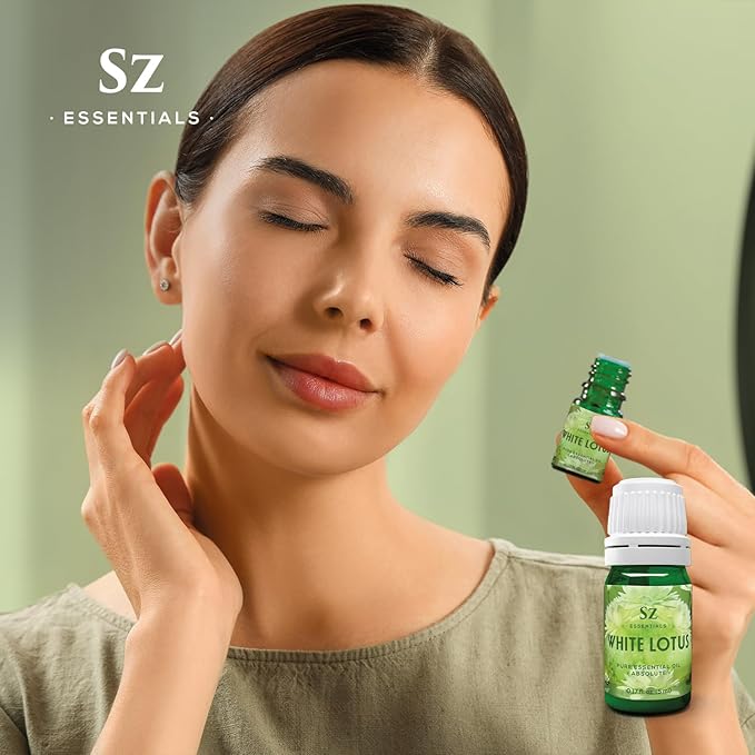 White Lotus 100% Pure, Essential Natural Oil - Extracted from Nymphaea Lotus - Rich & Sweet Scent, with Exotic Floral Overtones - Therapeutic Grade & Vegan - 0.17 fl oz (5ml)-VivaGrace Women