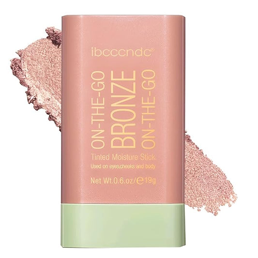 On-The-Go Bronzer Stick,Multi-Use Cream Contour Stick,Natural Long Lasting Face Bronzer,Smooth Highlighter Contour Stick,Bronze Contour Makeup Facial Shaping,02 Soft Glow-VivaGrace Women