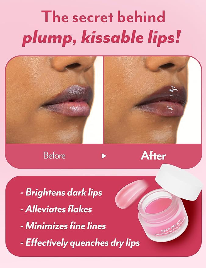 SelfBeauty Lip Mask - Kakadu Plum, Vegan Lip Balm, Daily Lip Moisturizer, Overnight Hydrating Lip Treatment with Vitamin C, Lip Scrub Exfoliator Intensive Lip Repair, 0.51fl.oz-VivaGrace Women