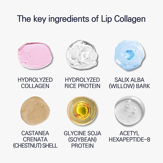 Perfect Sleep Lip Collagen 0.52fl.oz/15ml, Hydrolyzed Collagen+Rice Protein, Willow Bark Extract & Peptide to Nourish, Moisturize & Exfoliate the lips, Sleep-Beauty, Korean Overnight Lip Mask-VivaGrace Women