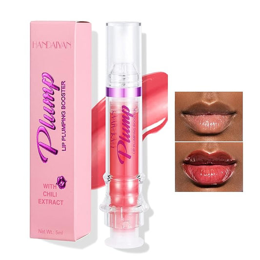 Spicy Lip Gloss Plumper Glossy Lip Lipstick, Lifter Gloss, Hydrating, Volumizes, High-Shine, Lip Plumping Lip Glaze Lip Makeup, Plump & Pout Lip Plumper for Women Girls (#04)-VivaGrace Women