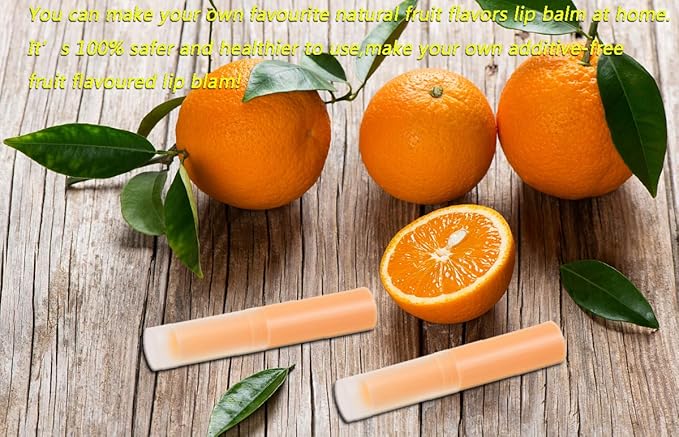 0.14oz Empty Flavored Lip Balm Container Tubes Plastic Homemade Moisturizing Lip Stick with Caps Bulk Fit for Women Adult DIY Making Supplies, 25 Count (Orange)-VivaGrace Women