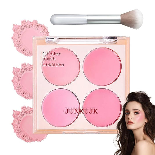 Blush Palette,Shimmer Silky Matte Blush Powder Palette,Professional Cute Face Contour Highlighter Blush Palette with Blush Makeup Brush 01-VivaGrace Women