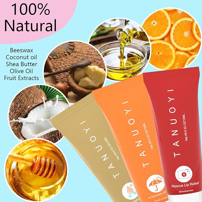 Lip Sunscreen Moisturizing and Repair Package SPF 30 - Summer Long Lasting Moisturized, Smooth and Repaired Lips - 3 Flavors (Pack of 6: 2 moisturizing+ 2 repairing+ 2 SPF)-VivaGrace Women