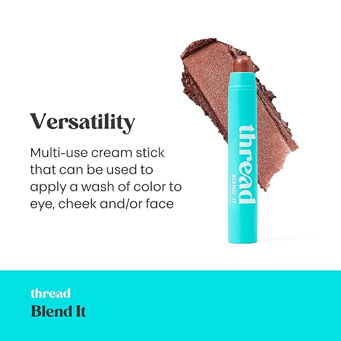 Thread Beauty Blend It Multi-Stick, Creamy, Buildable Color and Highlighter for Eyes, Cheeks, and Face, Soft - Brown Shimmer-VivaGrace Women