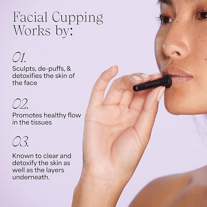 WILDLING Lumin Cupping Set I Facial Cupping Tools to Decrease Puffiness, Increase Collagen Production, Sculpt Cheeks + Chin, Detox + Clear Breakouts-VivaGrace Women