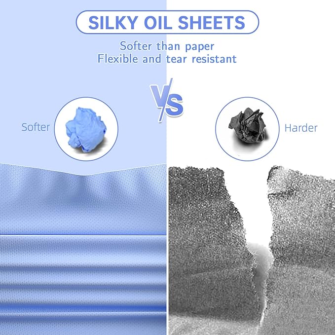 Great Absorbent Oil Blotting Sheets for Face - 10% Larger Oil Control Film 4pk/200 Makeup Friendly Blotting Paper for Oily Skin, High-Performance, Tear-proof Oil Absorbing Tissues-VivaGrace Women