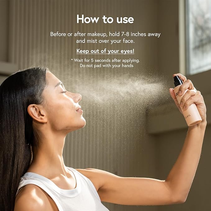 LUNA Long Lasting Setting Fixer Spray 3.3 fl oz, Weightless with Micro-Fine Mist, Natural Finish, Non-Drying Formula for All Skin Types, Korean Makeup-VivaGrace Women