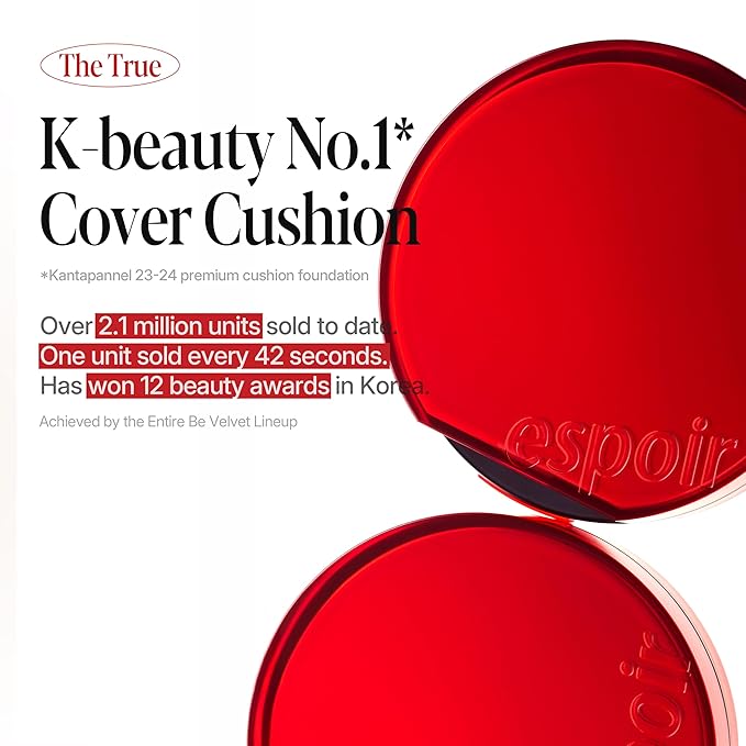 espoir [NEW] Be Velvet Cushion Foundation | Quick and Easy Coverage with Long-lasting Color by Zero Oxidation (#22 Petal, 0.46 Ounce (Pack of 1))-VivaGrace Women