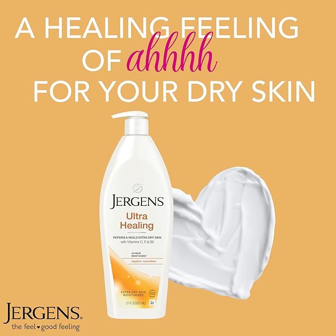 Jergens Ultra Healing Dry Skin Moisturizer, White 21 Fl Oz-VivaGrace Women