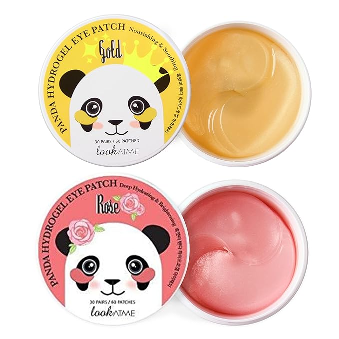 LOOKATME Korean Eye Mask for Dark Circles and Puffiness, Hydrogel Eye Patch for Eye Bags with Rose Gold (60pcs x 2pk), Eye Masks for Puffy Eyes, Hyaluronic Acid and Collagen, Premium Eye Gel Pads-VivaGrace Women