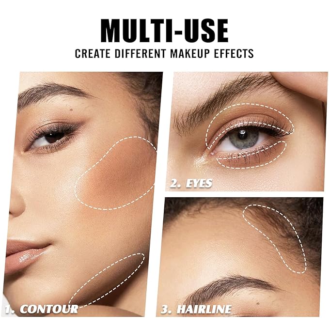 Contour Palette with Brush, Cream Contour Powder Palette Bronzer Powder Matte Bronzer Palette Cool Toned Contour Kit with Mirror for Face Sculpting Contour Makeup (#C02 Soft Brown)-VivaGrace Women