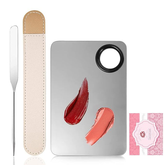 Makeup Mixing Palette, KissDate Korean Spatula Makeup Palette with Foundation Spatula, Stocking Stuffers Christmas Gifts for Women Stainless Steel Picasso Makeup Spatula Mixing Tray Makeup Mixer-VivaGrace Women