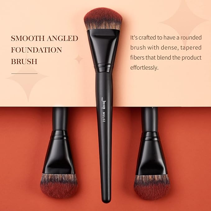 Jessup Foundation Brush for Liquid, Smooth Angled, Large Face Makeup Brush for Blending Liquid, Cream MUL02-VivaGrace Women