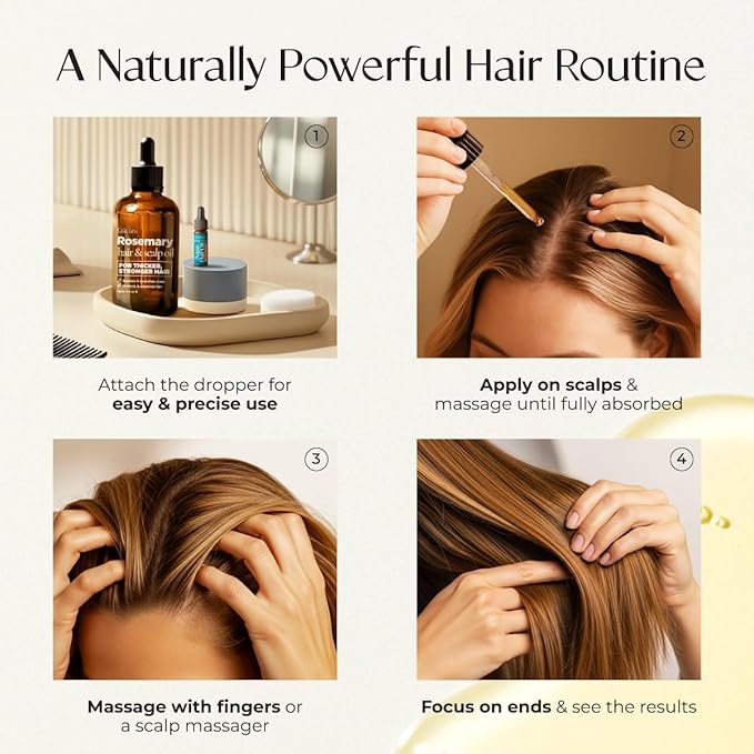 Gya Labs Rosemary & Castor Hair Growth & Styling Oil - 4 Fl Oz - Rosemary to Strengthen Hair - Protect & Tame Frizz, Dry Scalp - Hair & Scalp Hydration with 0.17 Fl Oz Deep Revival Argan Oil-VivaGrace Women