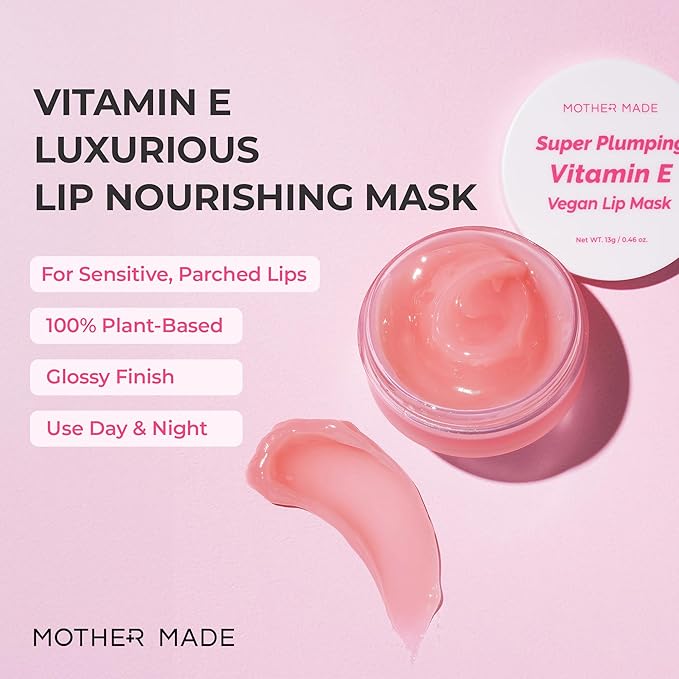 Natural Plumping Vitamin E Lip Mask 2EA | Hydrating Lip Moisturizer For Soft, Smooth, Plump Lips, Infused with Natural Oils, Organic Shea Butter, Collagen, Korean Skincare, Lip Gloss-VivaGrace Women