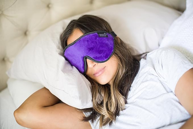 Dream Essentials, Escape 3D Sleep Mask, Earplugs, Carry Pouch Set, Molded Eye Shade, Men and Women, Contoured, Nose Bridge, Light Block, Memory Foam, Gift Set, Travel, Yoga, Blindfold, Deep Purple-VivaGrace Women