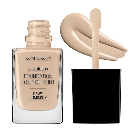 wet n wild Photo Focus Dewy Liquid Foundation Makeup, Shell Ivory ('Packaging may vary)-VivaGrace Women