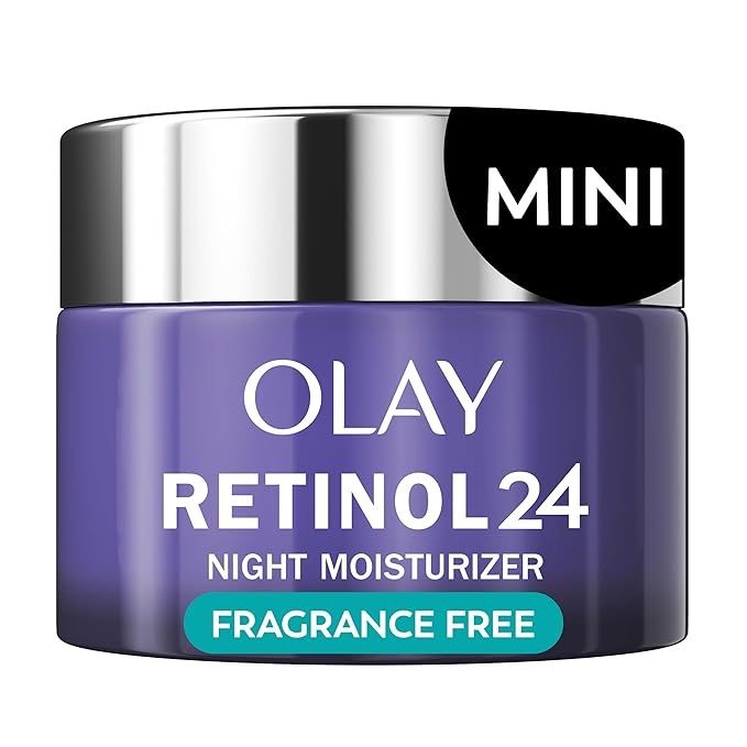 Olay Retinol 24 Face Moisturizer, Anti-Aging Night Cream for Women, Trial Size, Fragrance-Free, Non Greasy - Anti-Wrinkle, Smooth Fine Lines, Tightening Skin Care - Peptides, Glycerin, 0.5 Oz-VivaGrace Women