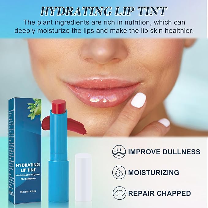 Thrives Lip Tint Hydrating,Strong Moisturizing Effect Tinted Lip Balm Bulk,Sheer Strength Hydrating Lip Tint,Hydrating Lipstick, Nourishing Ingredients Moisture Lip Tint,Non-Sticky All Day Lip Care-VivaGrace Women