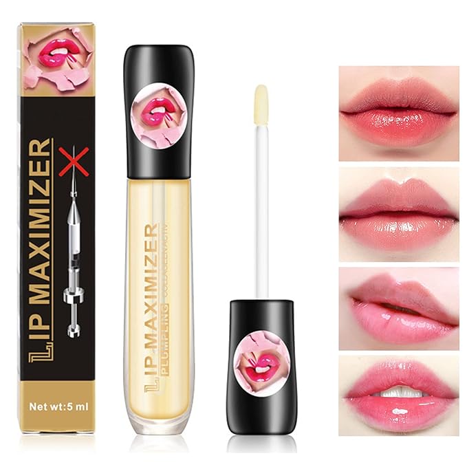 Lip Plumper Lip Gloss,Moisturizing Lip Oil Lip Plumper Gloss Lip Plumping Lip Care Serum Instant Volume Lip Filler Lip Maximizer Balm Plumper Reduce Fine Lines & Improve Dryness Wrinkles-VivaGrace Women