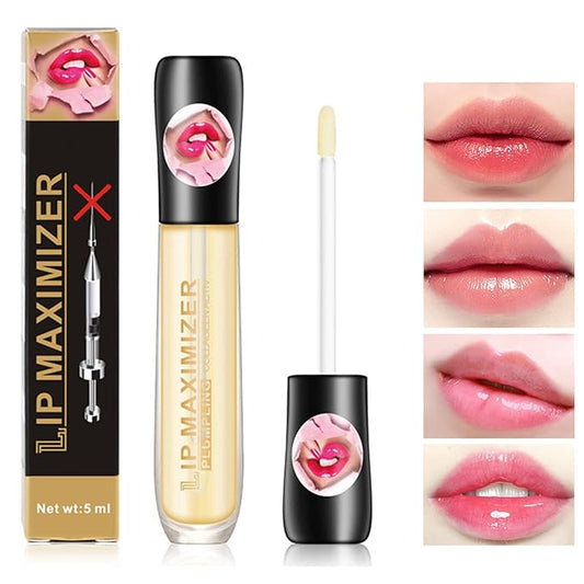 Lip Plumper Lip Gloss,Moisturizing Lip Oil Lip Plumper Gloss Lip Plumping Lip Care Serum Instant Volume Lip Filler Lip Maximizer Balm Plumper Reduce Fine Lines & Improve Dryness Wrinkles-VivaGrace Women