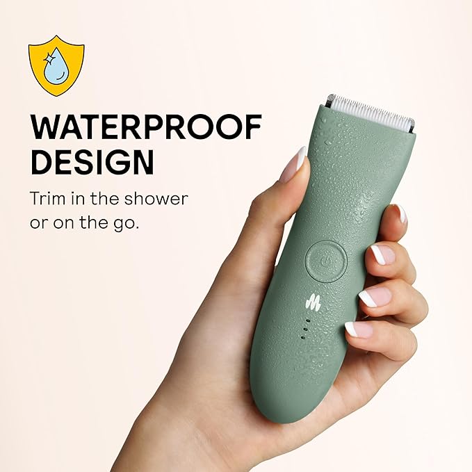 MERIDIAN The Trimmer Original - Body Hair Trimmer for Men, Electric Shaver for Pubic Hair, Chest, Legs & Bikini, Waterproof & Rechargeable, Sage-VivaGrace Women