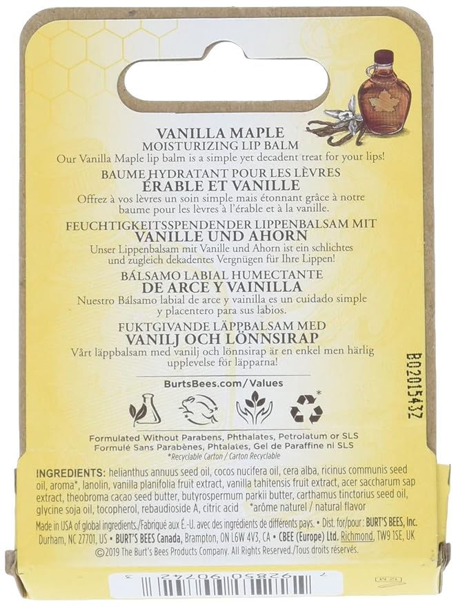 Burts Bees Vanilla Maple Lip Balm, 4.25 GR-VivaGrace Women